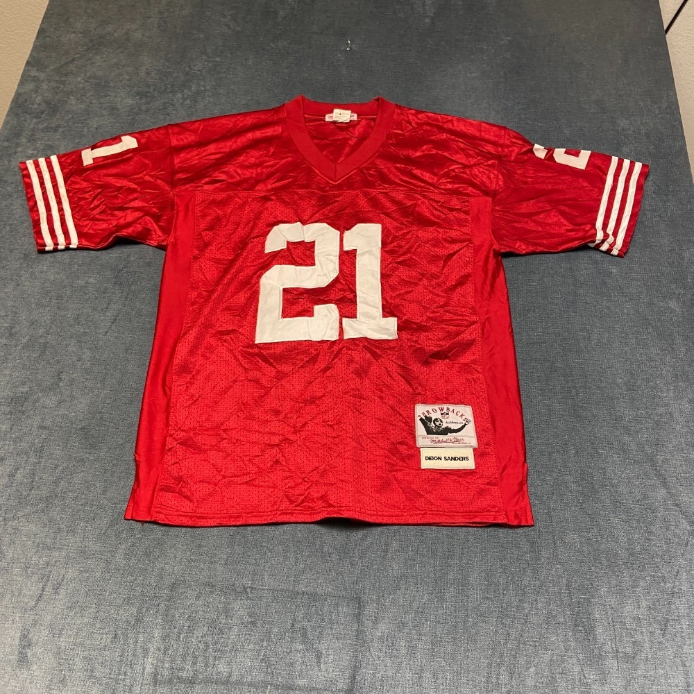 Mitchell & Ness San Francisco 49ers  Deion Sanders #21 Jersey Mens SZ 48